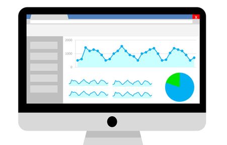 Illustration of analytics tools on a computer