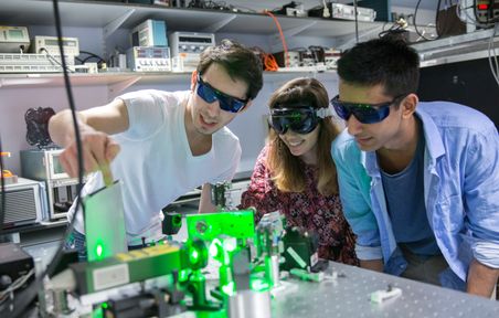 Undergraduate students in a lab