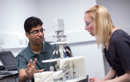 Postgraduate students in labs