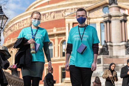 Volunteer outside Royal Albert Hall