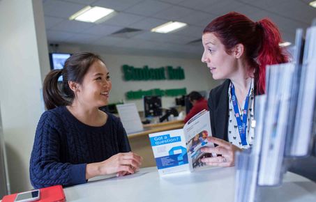 Student helped at the Student Hub