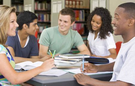 Students involved in group work