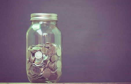 Coins in a jar