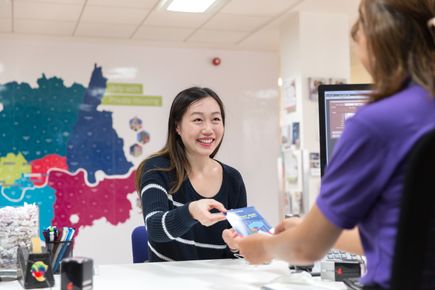 Student at the student hub