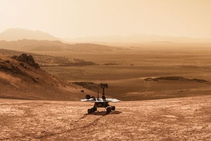 A rover on Mars