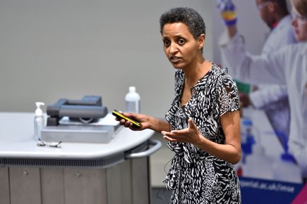 Sossina Haile delivering the 2022 IMSE annual lecture
