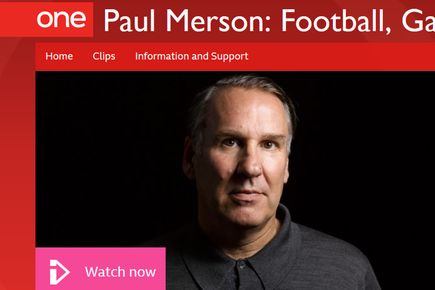 A picture of Footballer Paul Merson from BBC iPlayer for the program Paul Merson Football, Gambling and Me