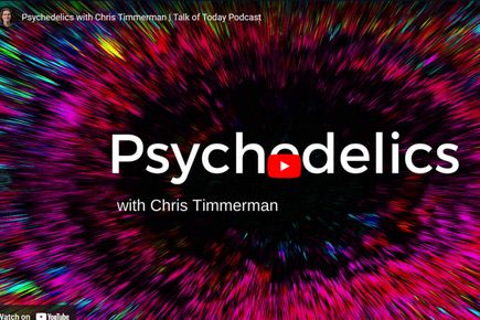 an image of psychedelic colours for the YouTube image for the Psychedelics with Chrsit Tinnerman podcast