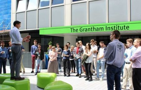 Group of people outside The Grantham Institute