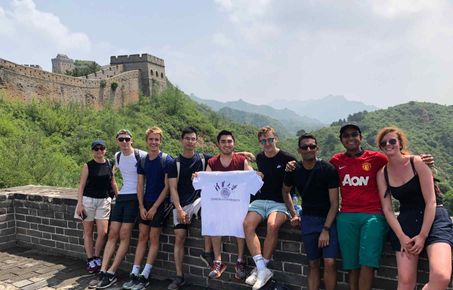 Group of students at Great wall of China