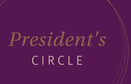 Graphic with President's Circle written on it against a purple background