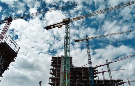 Cranes at building site