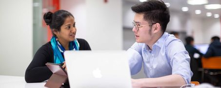 two people having a discussion