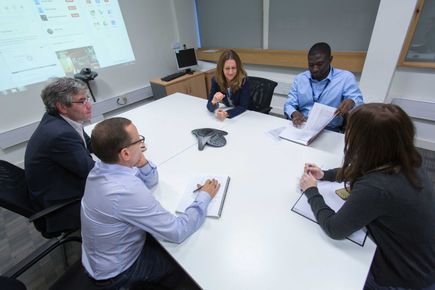 Co workers in a meeting room