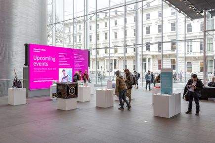 College main entrance with large video wall