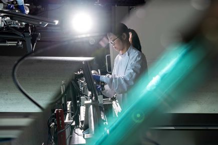 Researcher working in the Bioengineering Blast lab