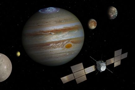 A spacecraft at Jupiter