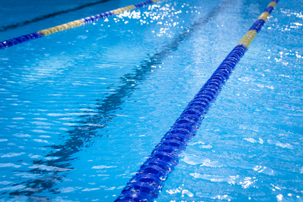 Close-up of swimming lanes at Ethos swimming pool