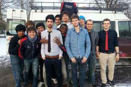 Alumnus Iacopo Russo and friends from the Imperial dodgeball club