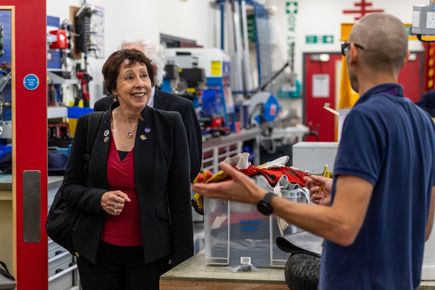 Dr Nicky Fox visits a lab