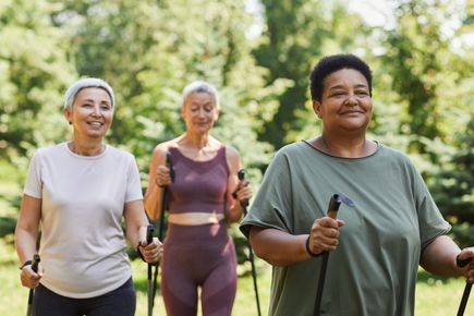 A picture of women walking for exercise