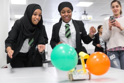 School children taking part in outreach activities