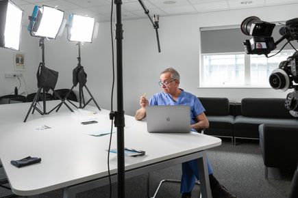 A person in a media room