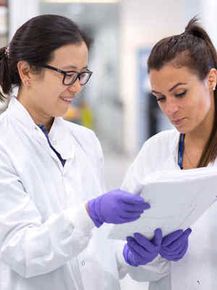 Two students in a lab