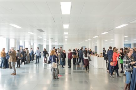 Social networking event, delegates in foyer area