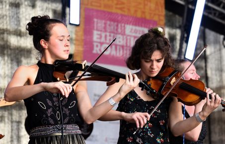 two musicians perform 