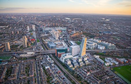 Aerial photo of buildings