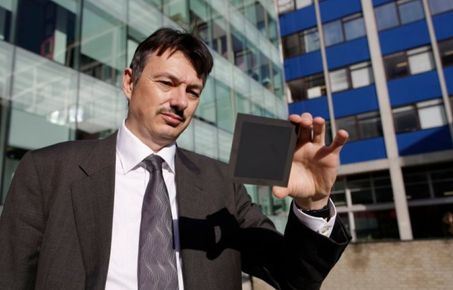 Man holding fuel cell