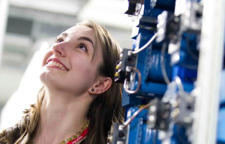 Researcher in the HVDC testing facility