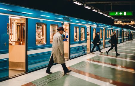 People exiting a train