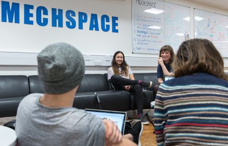 students relaxing in Mechspace