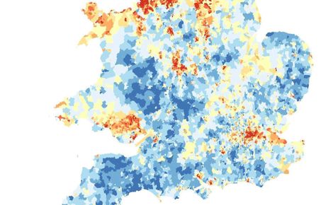 A heatmap of the UK