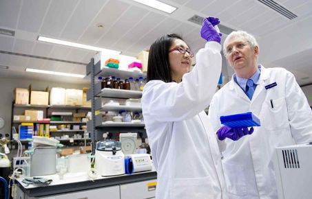 Two people in a lab