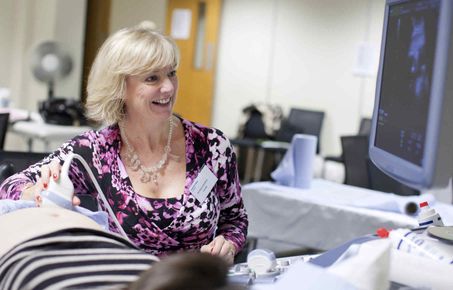 Lady is given an ultrasound