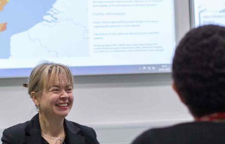 Lecturer holding a group discussion Imperial College London public Health