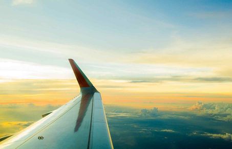 Photo of a plane wing