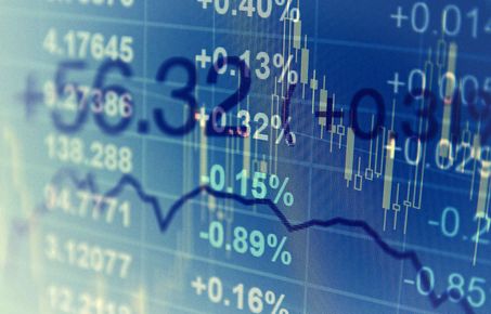 Stocks and shares graphs