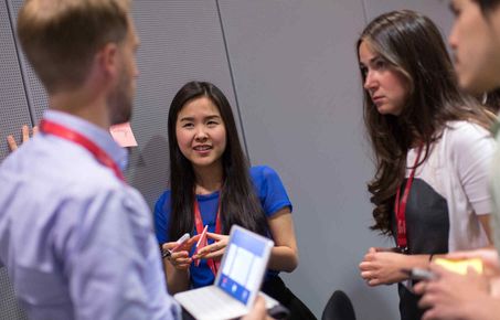 Students engaged in a group discussion