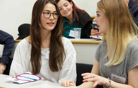 Two students chatting