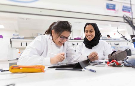 Students working together in a lab