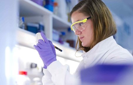 A student working in a lab