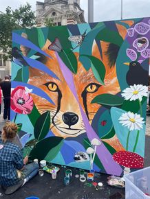painting of fox
