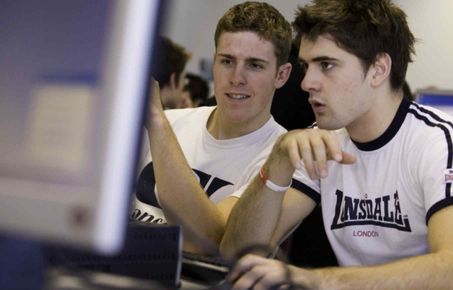 Students looking at a screen