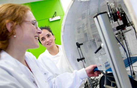 Students working in a lab