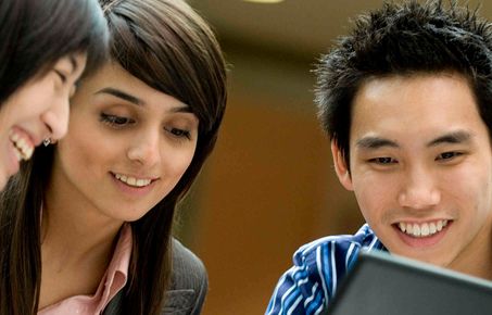 students looking at screen