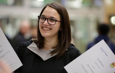 Female student looking to the right